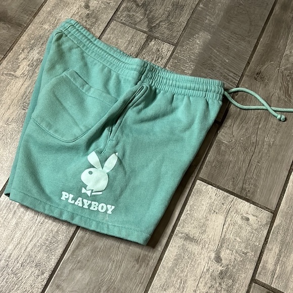 Playboy x Pacsun Aqua Blue Fleece Sweat Shorts Women's Size Small - Picture 6 of 6